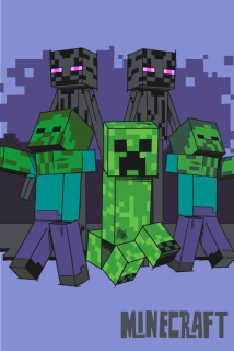 Fleece deka Minecraft Mobs coming for you 100/150